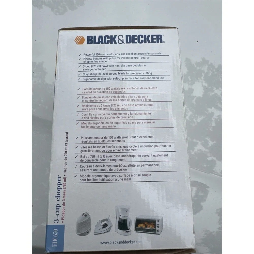 New Black & Decker Ergo 3 Cup Deluxe Chopper  Model #EHC650